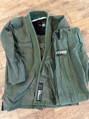 93brand Olive Green Jiu-Jitsu Gi Set - A3